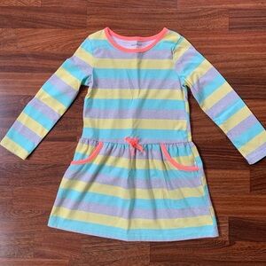 Healthtex Little Girls 5T dress NWOT pockets Striped Long Sleeve Colorful School
